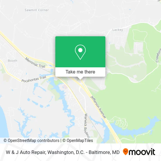 W & J Auto Repair map