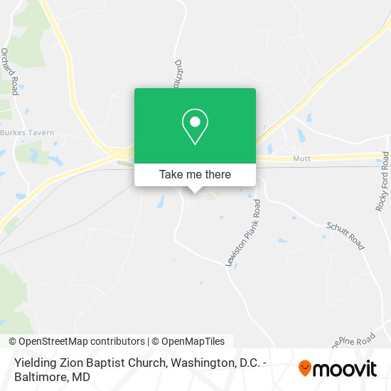 Yielding Zion Baptist Church map