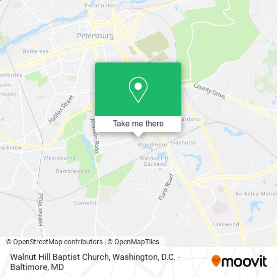 Walnut Hill Baptist Church map