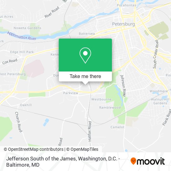 Mapa de Jefferson South of the James