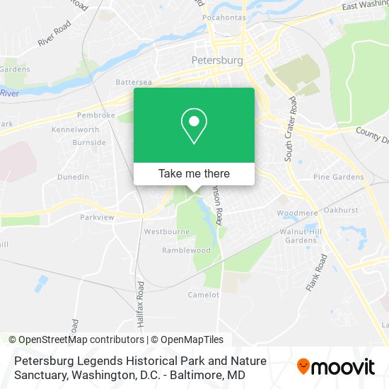 Petersburg Legends Historical Park and Nature Sanctuary map