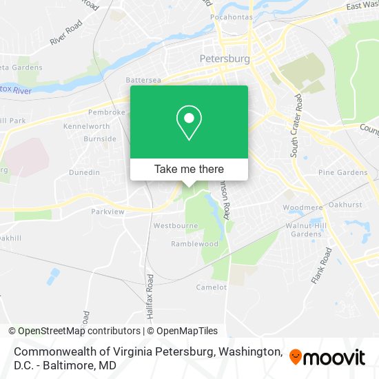Commonwealth of Virginia Petersburg map
