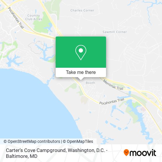 Carter's Cove Campground map