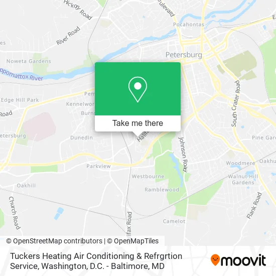 Tuckers Heating Air Conditioning & Refrgrtion Service map