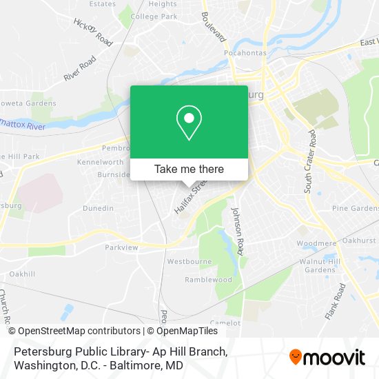 Petersburg Public Library- Ap Hill Branch map