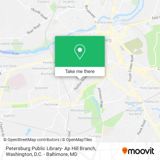 Petersburg Public Library- Ap Hill Branch map