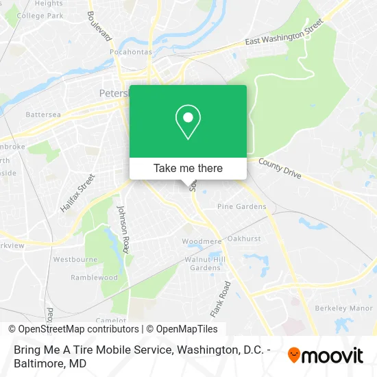 Bring Me A Tire Mobile Service map