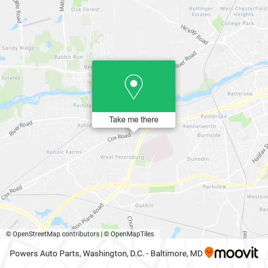 Mapa de Powers Auto Parts