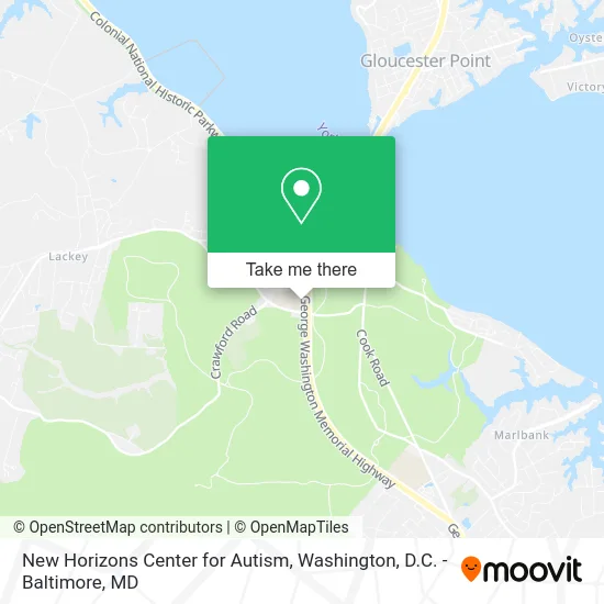 New Horizons Center for Autism map