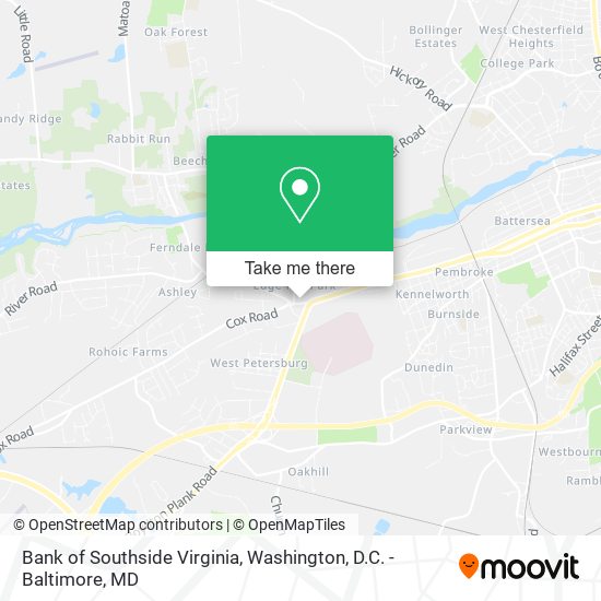 Bank of Southside Virginia map