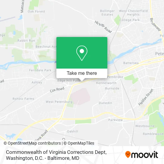 Commonwealth of Virginia Corrections Dept map