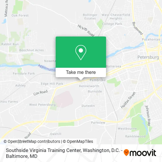 Southside Virginia Training Center map