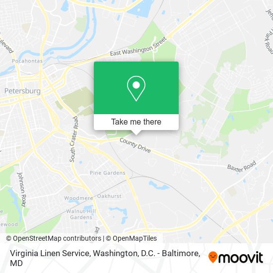 Mapa de Virginia Linen Service