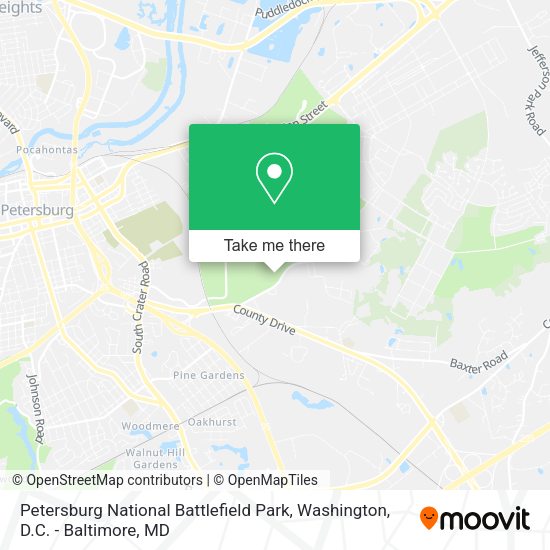 Petersburg National Battlefield Park map
