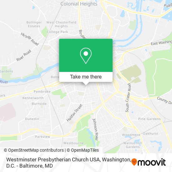 Westminster Presbytherian Church USA map