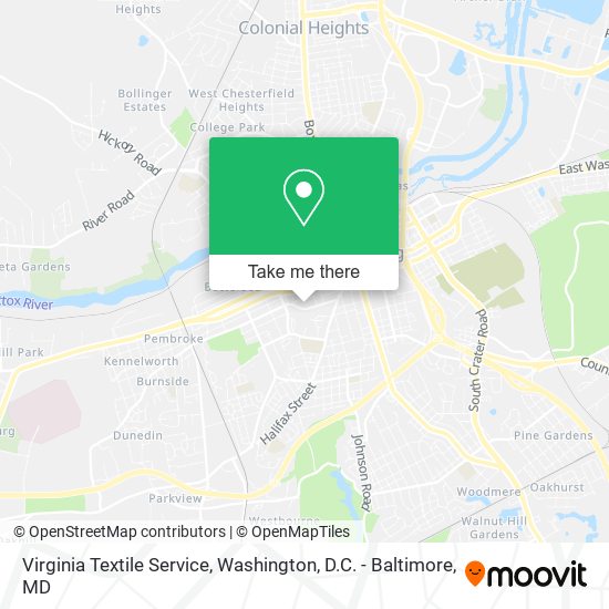 Virginia Textile Service map