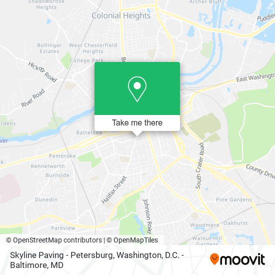 Mapa de Skyline Paving - Petersburg