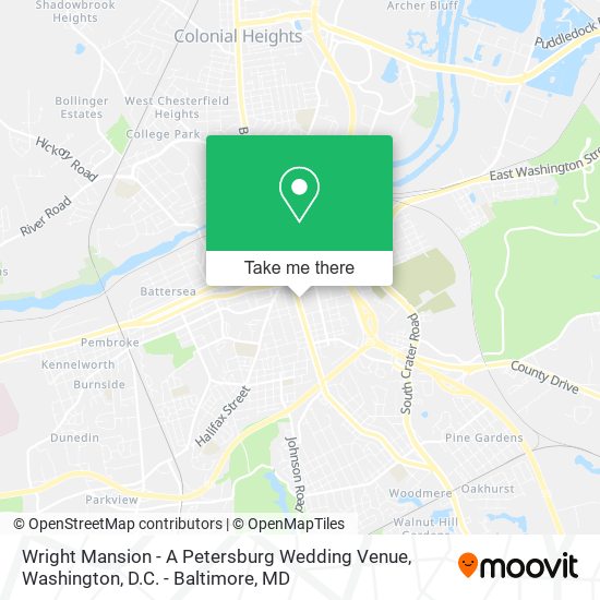 Wright Mansion - A Petersburg Wedding Venue map