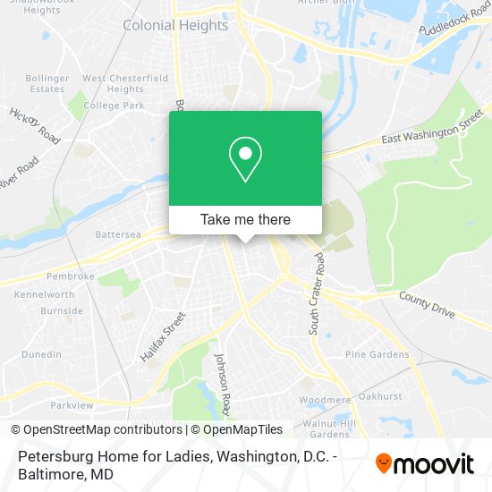 Mapa de Petersburg Home for Ladies