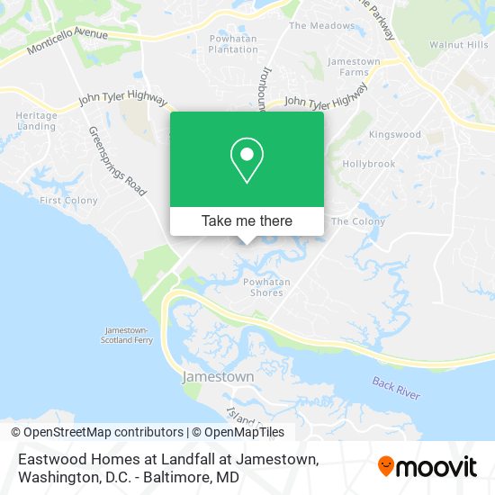 Mapa de Eastwood Homes at Landfall at Jamestown