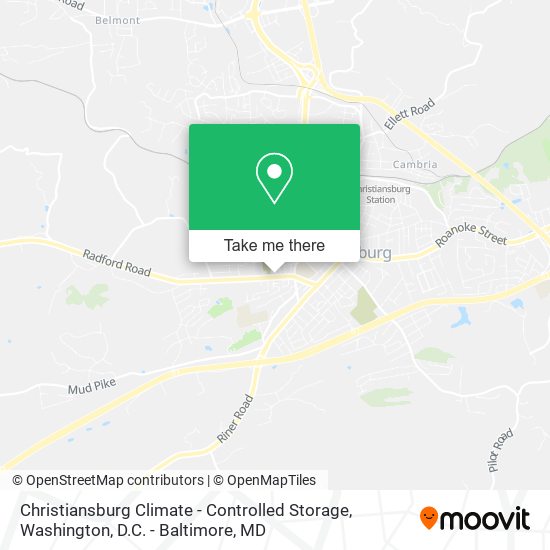 Christiansburg Climate - Controlled Storage map