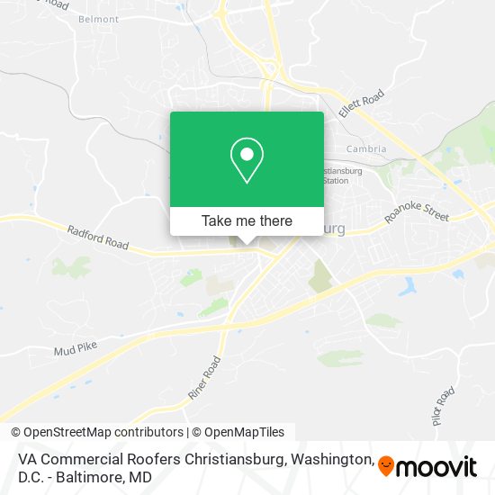 VA Commercial Roofers Christiansburg map