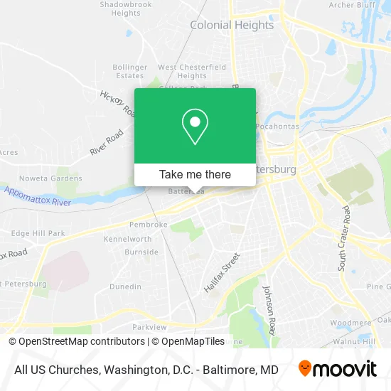 All US Churches map