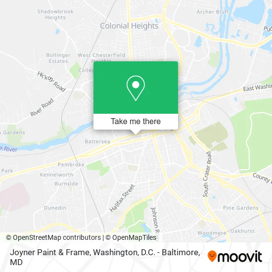 Joyner Paint & Frame map