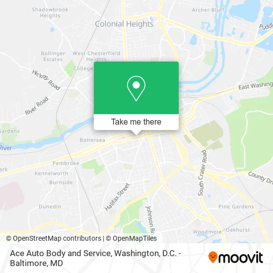 Mapa de Ace Auto Body and Service