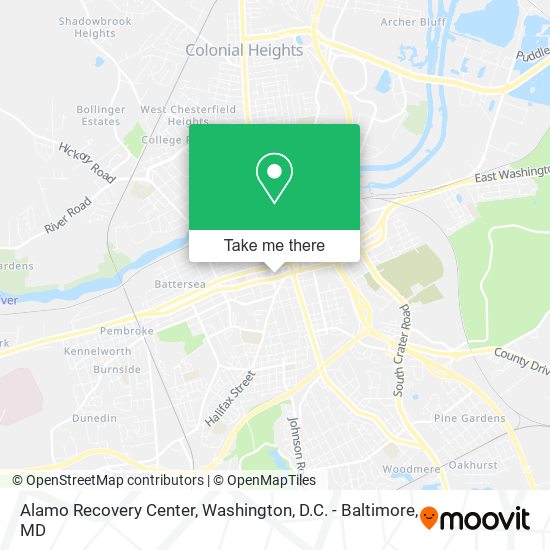 Alamo Recovery Center map