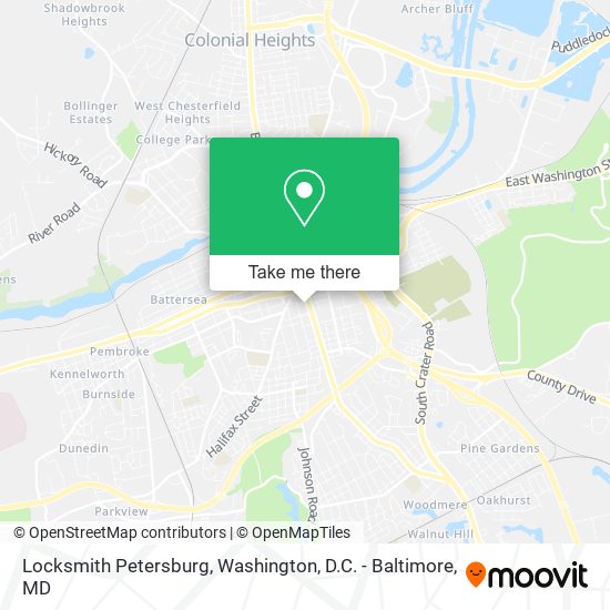 Locksmith Petersburg map