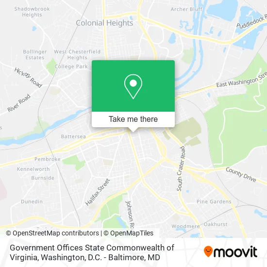 Government Offices State Commonwealth of Virginia map
