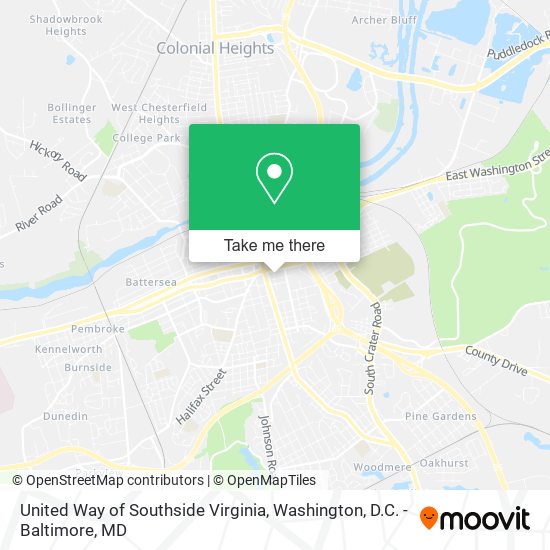 Mapa de United Way of Southside Virginia