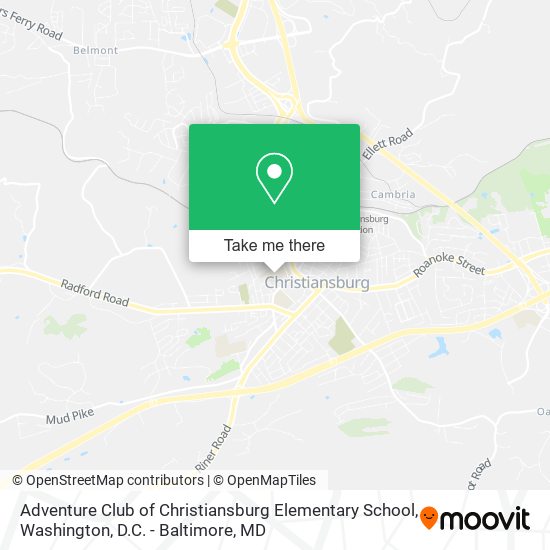 Adventure Club of Christiansburg Elementary School map