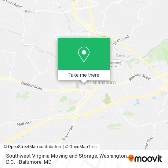 Southwest Virginia Moving and Storage map