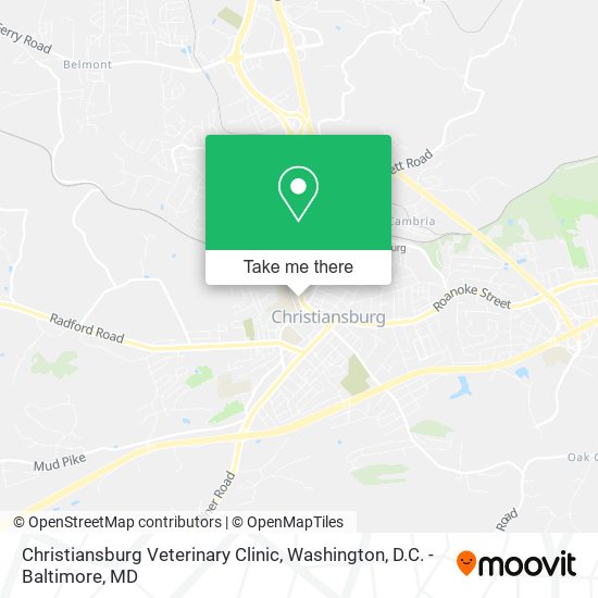 Mapa de Christiansburg Veterinary Clinic