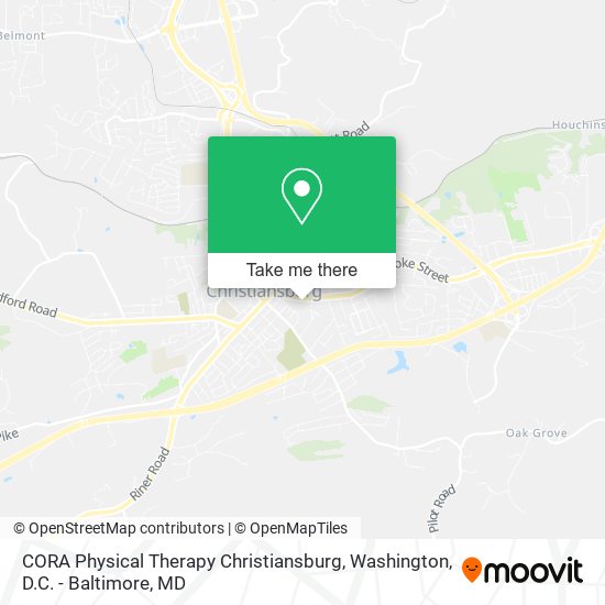 Mapa de CORA Physical Therapy Christiansburg