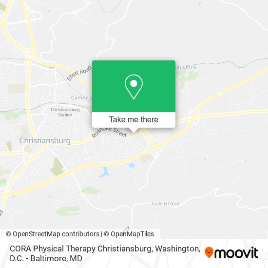 CORA Physical Therapy Christiansburg map