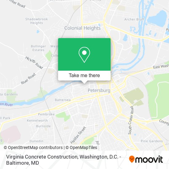 Virginia Concrete Construction map