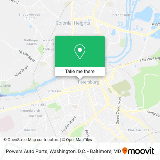 Powers Auto Parts map