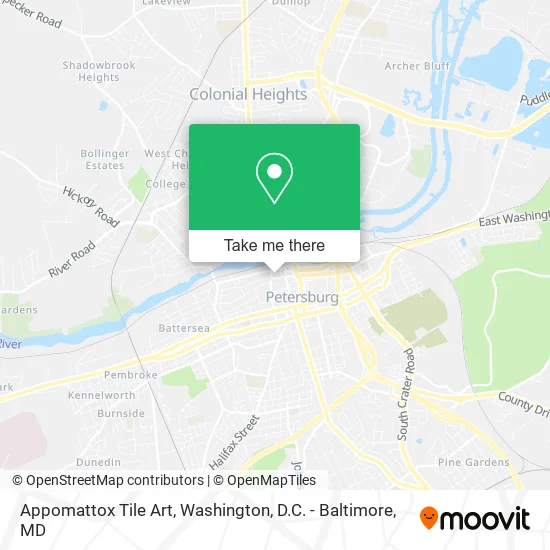 Mapa de Appomattox Tile Art
