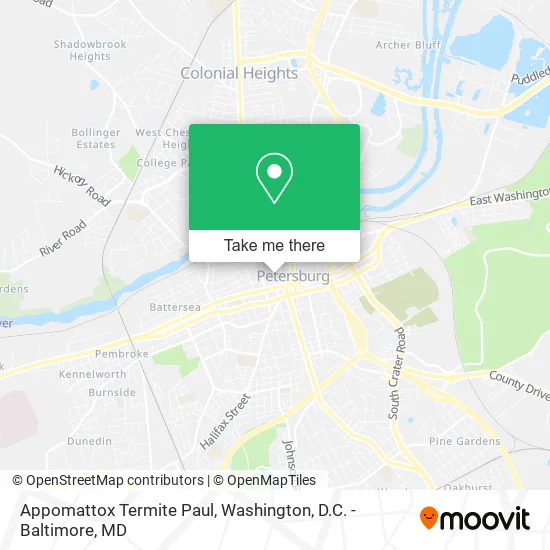 Mapa de Appomattox Termite Paul