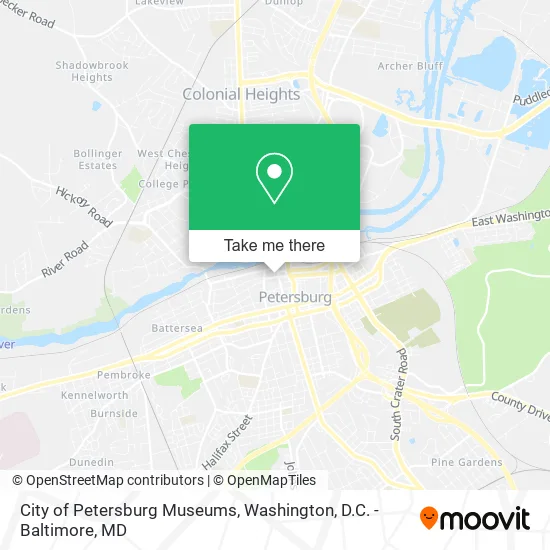 Mapa de City of Petersburg Museums