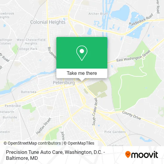 Mapa de Precision Tune Auto Care