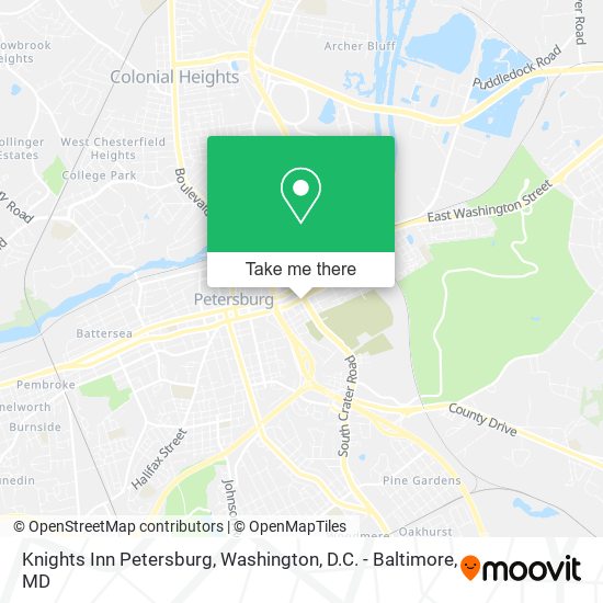 Mapa de Knights Inn Petersburg