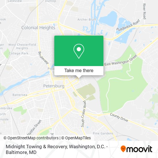 Midnight Towing & Recovery map