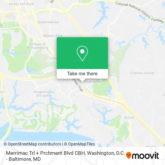 Merrimac Trl + Prchment Blvd CBH map