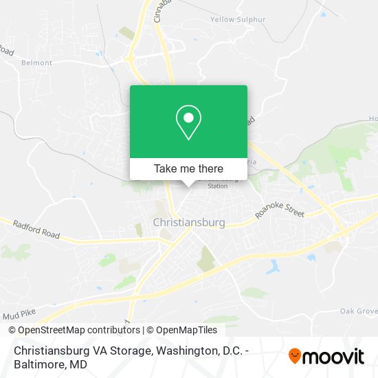 Christiansburg VA Storage map