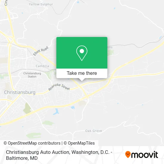 Christiansburg Auto Auction map
