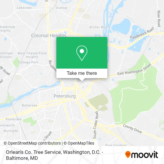 Mapa de Orlean's Co. Tree Service